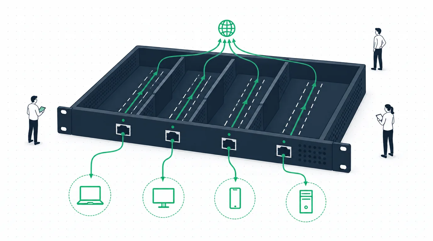 Aislamiento de puertos en MikroTik: clientes que no se ven entre sí